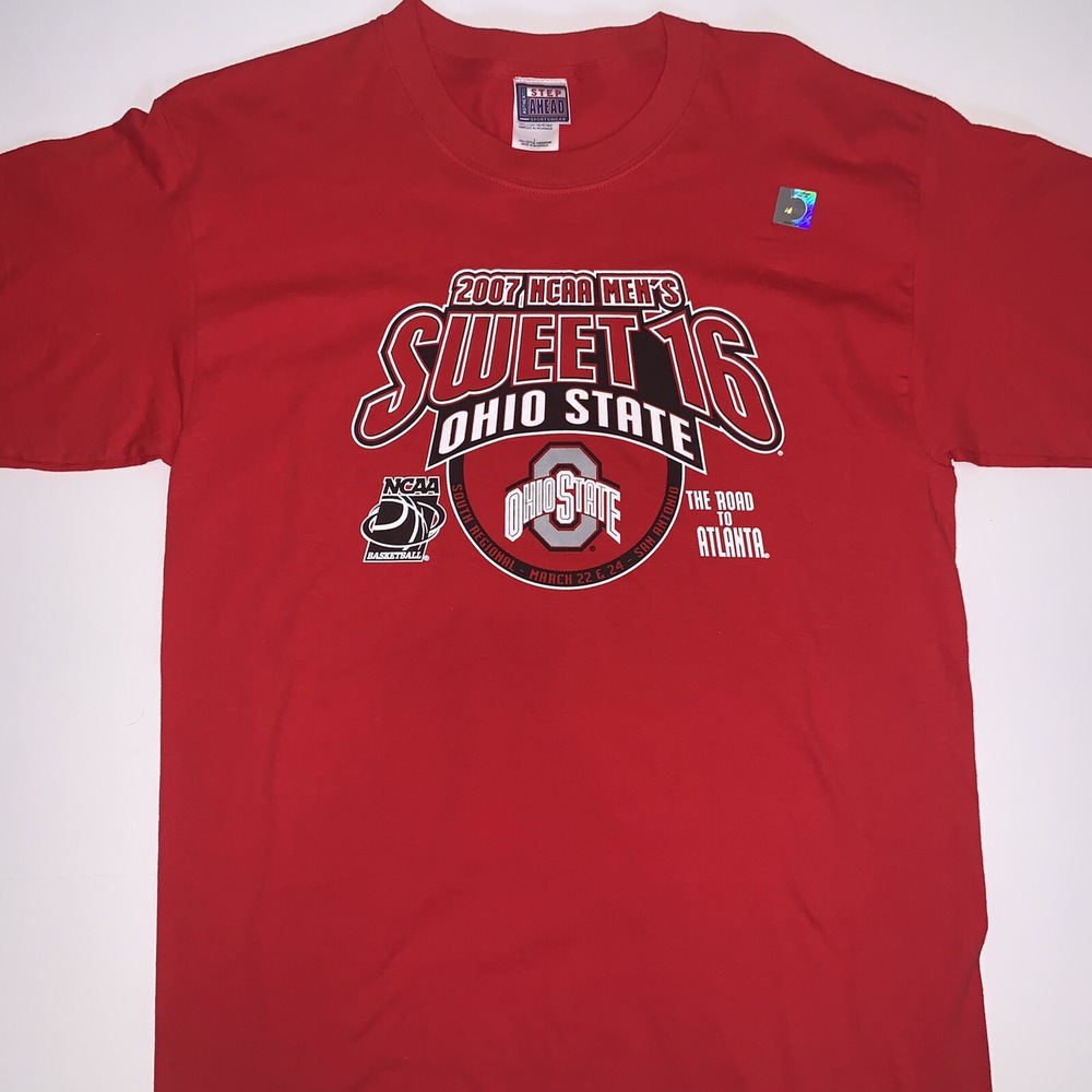 Ohio State Buckeyes 2007 Sweet 16 Shirt Mens Large Red Step Ahead Basketball TEE